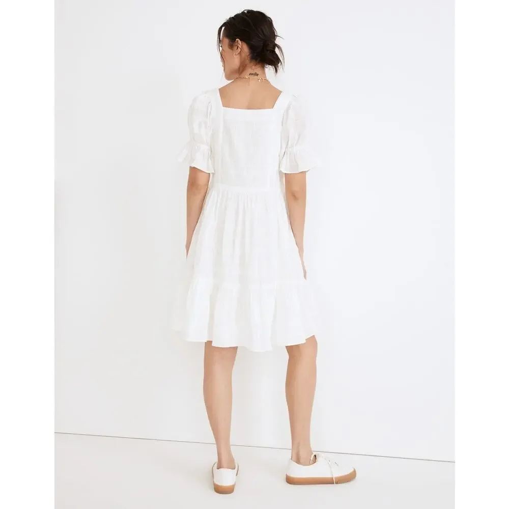 Madewell Puff Sleeve Drawstring Minidress Lighthouse - XL - Picture 4 of 4